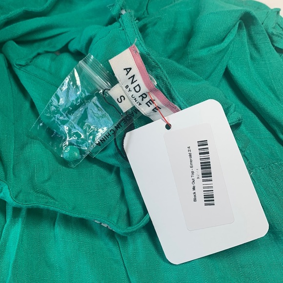 NWT Entro Emerald green Block Me Out tiered ruffle top sz Small - Picture 8 of 9